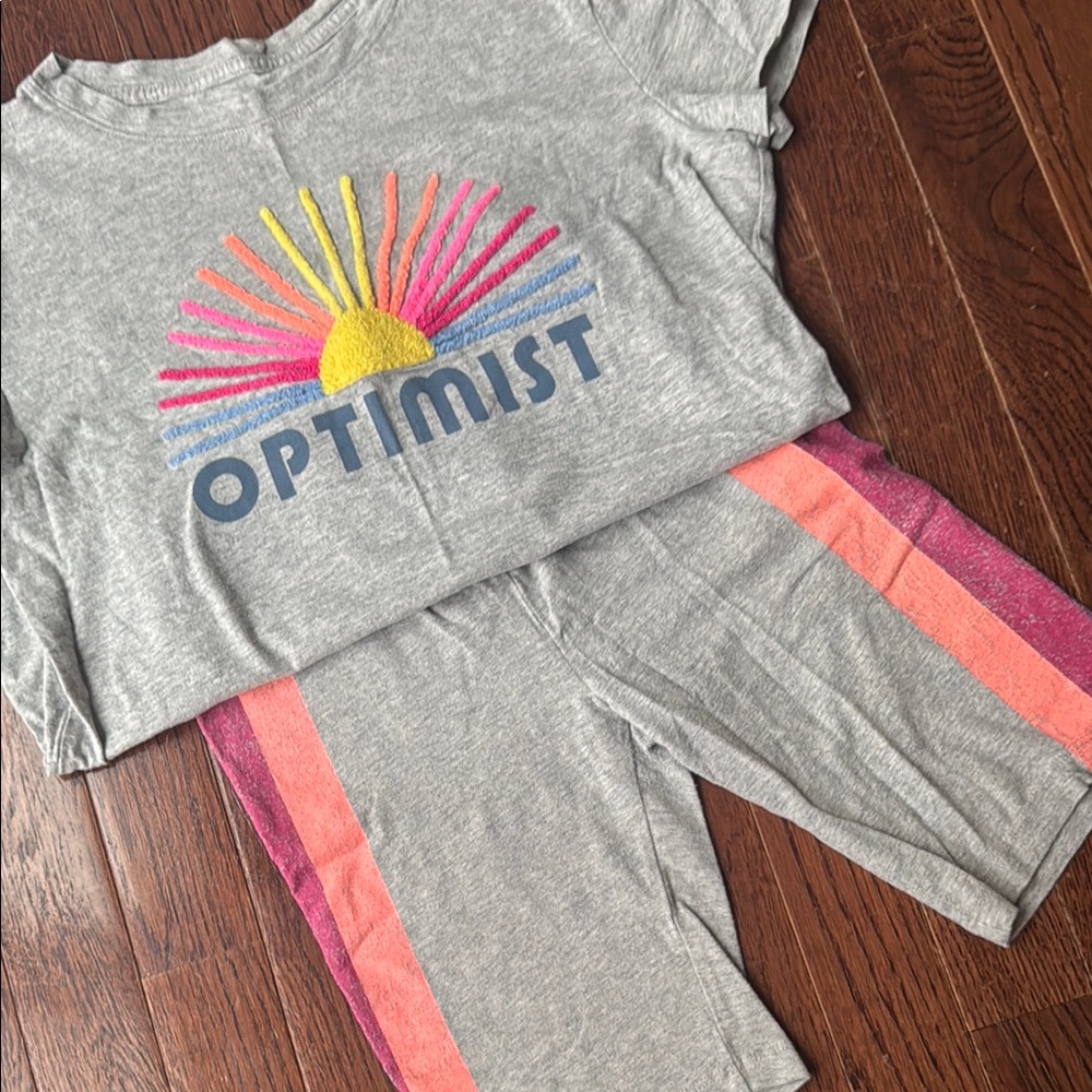 GAP Gray 'Optimist' Graphic Tee and Shorts Set